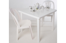 Набор пластиковой мебели, квадратный стол и 2 стула Стандарт-2, цвет: белый
