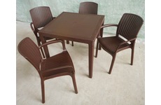 Обеденный комплект Nevada с декором (4 кресла и стол)
