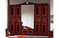 Шкаф для одежды Роза 6-ти дверный с зеркалами (цвет: могано глянец)