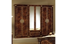 Шкаф для одежды Рома 6-ти дверный с зеркалами (цвет: орех глянец)