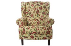 Кресло Жуи Бордо Желтое с цветами (обивка ткань)