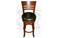 Барный деревянный стул LMU-9393 вращающийся, кожзам: черный