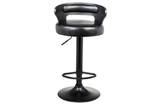 Барный стул LMZ-1018 черное дерево, кожзам: черный
