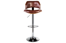 Барный стул LMZ-1039 коричневое дерево, кожзам: коричневый