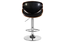 Барный стул LMZ-4905 коричневое дерево, кожзам: черный