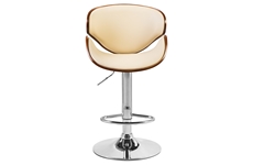 Барный стул LMZ-4905 коричневое дерево, кожзам: кремовый