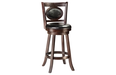 Барный деревянный стул LMB-1673 вращающийся, кожзам: черный