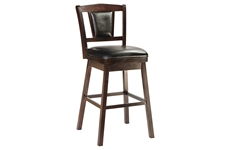 Барный деревянный стул LMB-1676 вращающийся, кожзам: черный