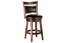 Полубарный деревянный стул LMB-1678 вращающийся, кожзам: черный