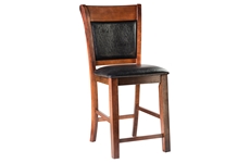 Полубарный деревянный стул LMB-1602, кожзам: черный