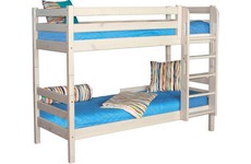 Кровать детская Соня 9 с прямой лестницей 80х190 см (белая)