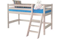 Кровать детская Соня 12 с наклонной лестницей 80х190 см (белая)