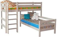Кровать детская Соня 7 с прямой лестницей 80х190 см (белая)
