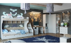 Набор мебели для детской Ривьера N4, цвет: каркас - дуб бонифацио, фасад - белый