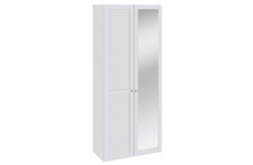 Шкаф для одежды с одной глухой и одной зеркальной Ривьера, цвет: каркас/фасад - белый