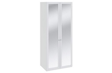 Шкаф для одежды с двумя зеркальными дверями Ривьера, цвет: каркас/фасад - белый