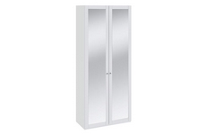 Шкаф для одежды с двумя зеркальными дверями Ривьера, цвет: каркас/фасад - белый