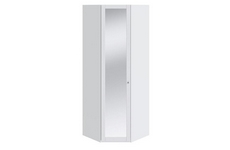 Шкаф угловой с одной дверью с зеркалом Ривьера, цвет: каркас/фасад - белый