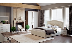 Набор мебели для спальни Прованс №6, цвет: каркас - дуб сонома трюфель, фасад - крем